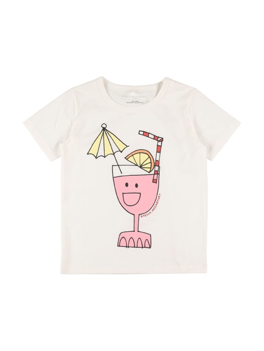 Stella Mccartney Kids: Organic cotton printed t-shirt - White - kids-girls_0 | Luisa Via Roma