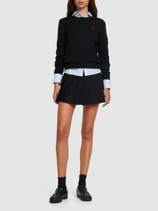 AMI Paris: Red ADC wool crewneck sweater - women_1 | Luisa Via Roma