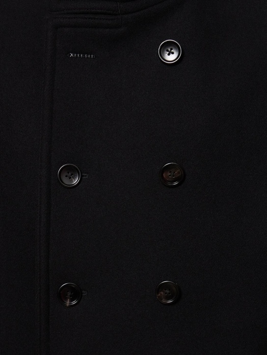 Tom Ford: Wool blend Melton coat - Black - men_1 | Luisa Via Roma