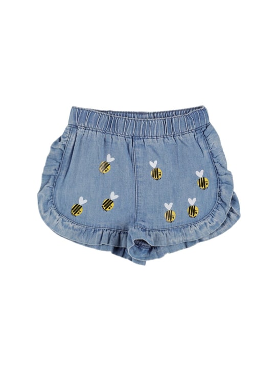 Stella Mccartney Kids: Shorts de denim de algodón orgánico - Azul - kids-girls_0 | Luisa Via Roma