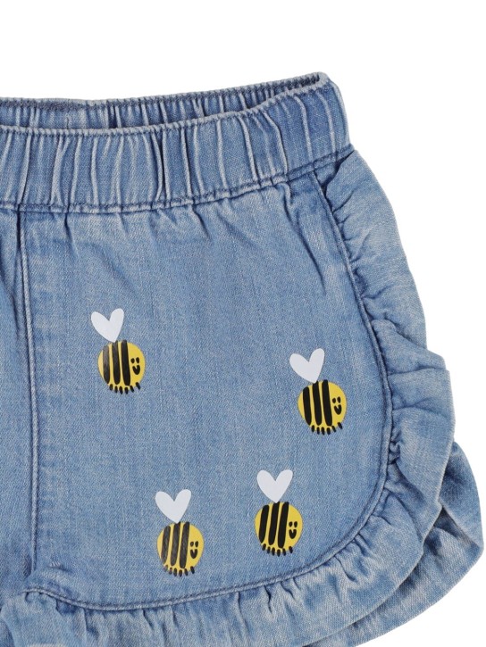 Stella Mccartney Kids: Shorts de denim de algodón orgánico - Azul - kids-girls_1 | Luisa Via Roma