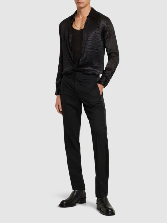 Versace: Evening wool pants - Black - men_1 | Luisa Via Roma