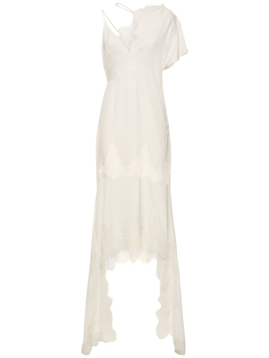 Stella McCartney: Asymmetric silk & lace maxi dress - women_0 | Luisa Via Roma