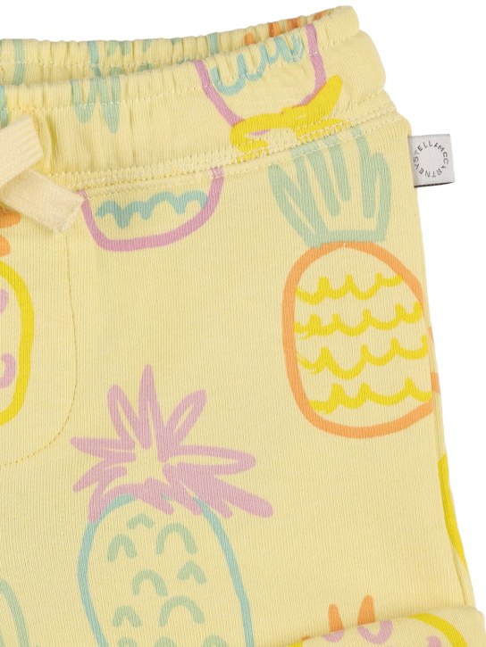Stella Mccartney Kids: Organic cotton sweat shorts - Light Yellow - kids-girls_1 | Luisa Via Roma