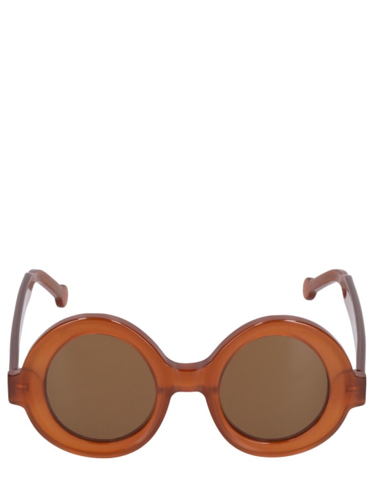 Delarge: Unoval round acetate sunglasses - Braun - men_0 | Luisa Via Roma