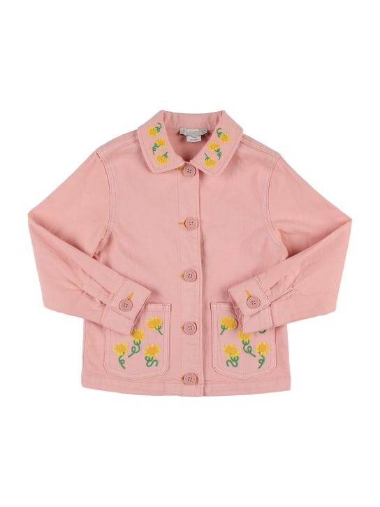 Stella Mccartney Kids: Cotton gabardine jacket - Pink - kids-girls_0 | Luisa Via Roma