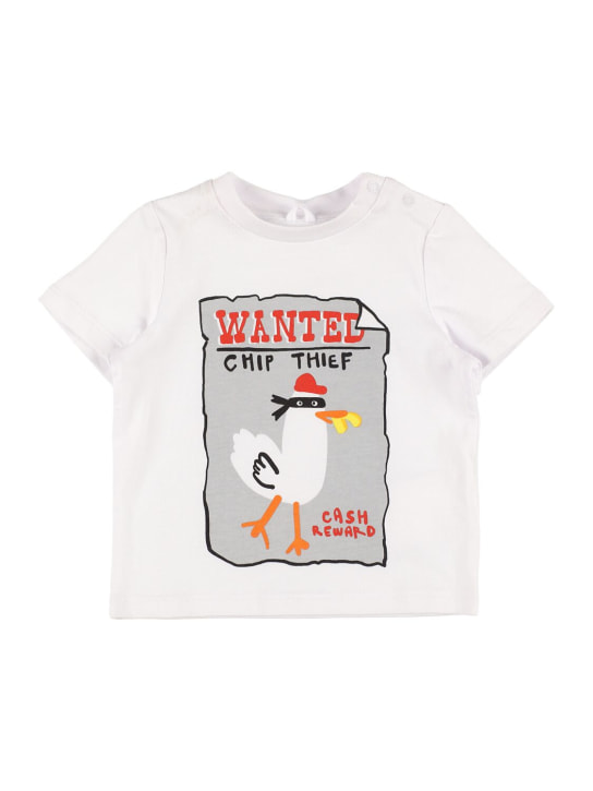 Stella Mccartney Kids: T-shirt en jersey de coton biologique imprimé - Blanc - kids-boys_0 | Luisa Via Roma