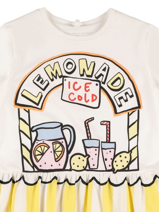 Stella Mccartney Kids: Lemonade印花有机棉连衣裙 - 白色 - kids-girls_1 | Luisa Via Roma