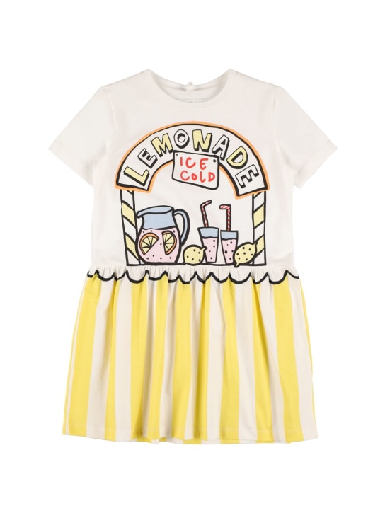 Stella Mccartney Kids: Lemonade organic cotton printed dress - Beyaz - kids-girls_0 | Luisa Via Roma