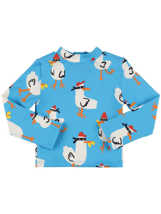 Stella Mccartney Kids: T-shirt de bain en lycra - Bleu/Multicolore - kids-boys_0 | Luisa Via Roma