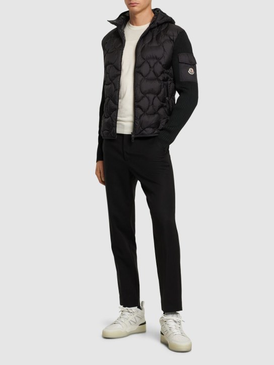 Moncler: Quilted nylon down jacket - Black - men_1 | Luisa Via Roma