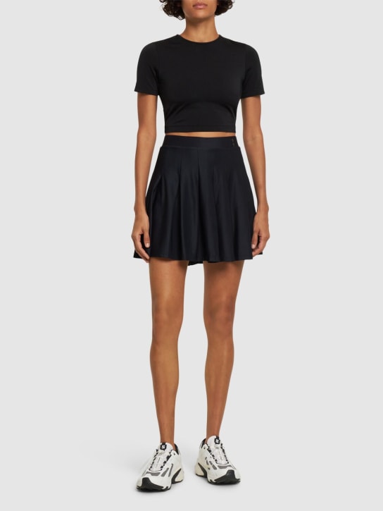 Weworewhat: 高腰打褶网球裙裤 - 黑色 - women_1 | Luisa Via Roma