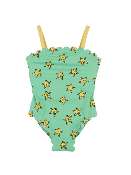 Stella Mccartney Kids: Recycled Lycra one-piece swimsuit - Yeşil - kids-girls_0 | Luisa Via Roma