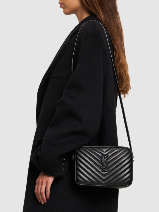 Saint Laurent: Medium Lou leather camera bag - Black - women_1 | Luisa Via Roma