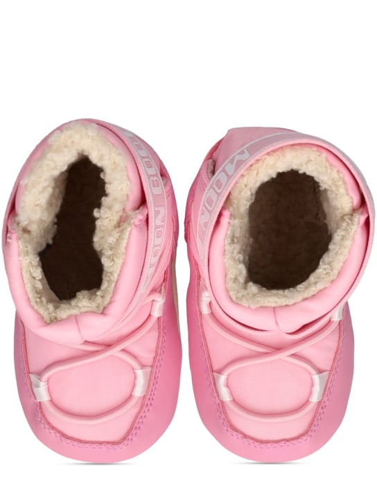 Moon Boot: Crib nylon ankle snow boots - Pembe - kids-girls_1 | Luisa Via Roma