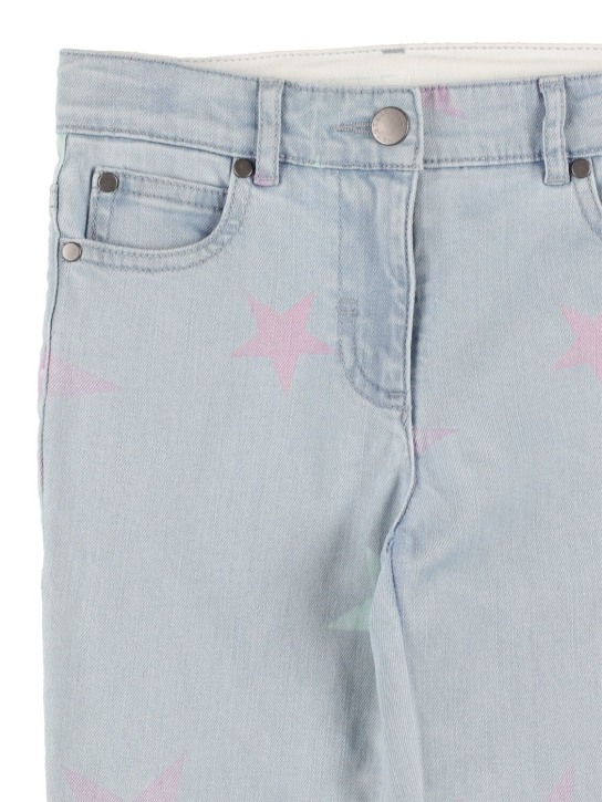Stella Mccartney Kids: Stars print stretch cotton denim pants - Multicolor - kids-girls_1 | Luisa Via Roma