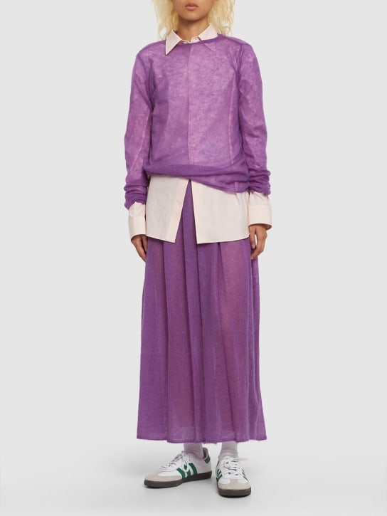 AURALEE: 小马海毛透明针织船领毛衣 - 紫色 - women_1 | Luisa Via Roma