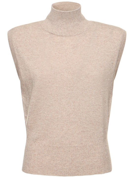 Reformation: Arco sleeveless cashmere sweater - Bej - women_0 | Luisa Via Roma