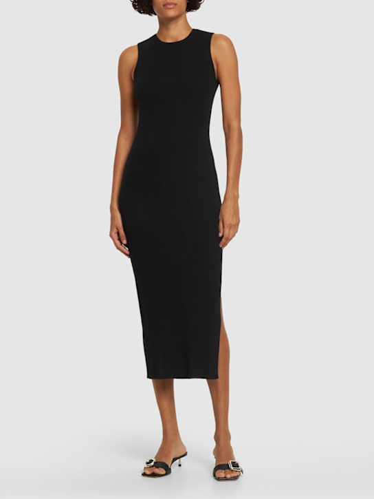Reformation: Vestito midi Basil in maglia di cashmere - Nero - women_1 | Luisa Via Roma