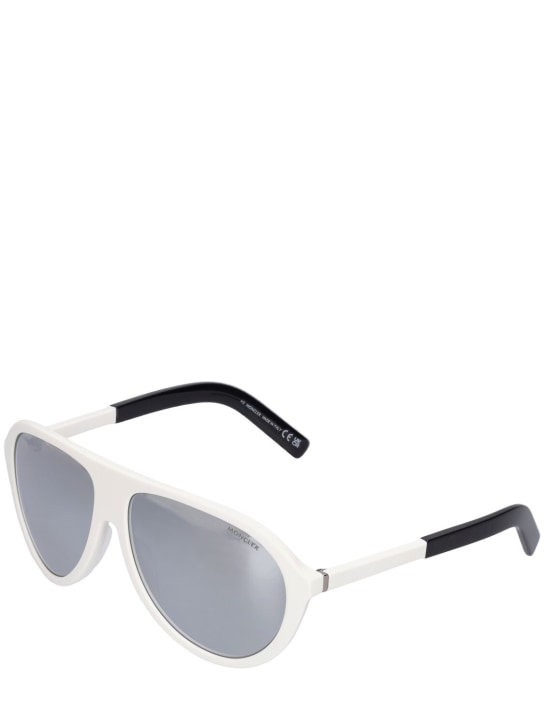 Moncler: Roque Pilot polarized sunglasses - White - men_1 | Luisa Via Roma