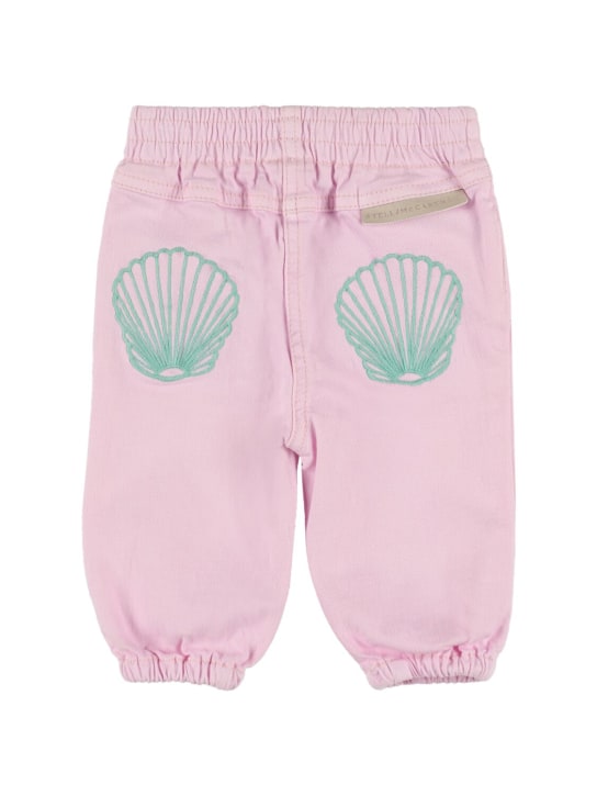 Stella Mccartney Kids: Stretch cotton denim pants - Pink - kids-girls_1 | Luisa Via Roma