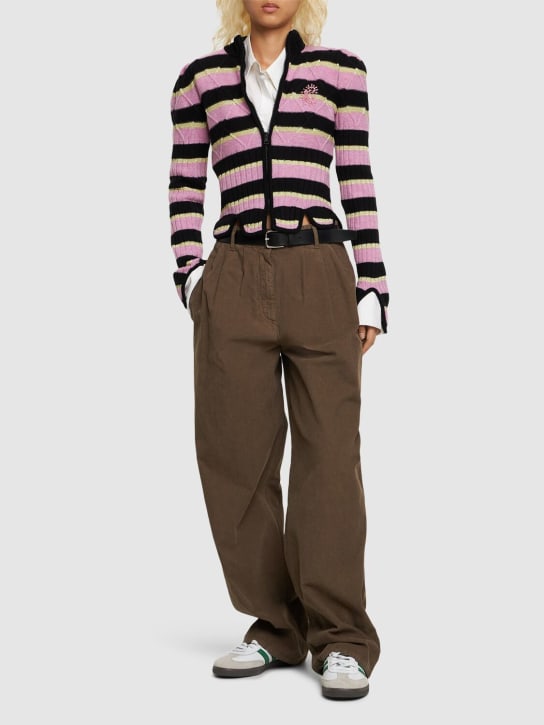 Cormio: Divna embroidered wool blend sweater - Pink/Yellow - women_1 | Luisa Via Roma