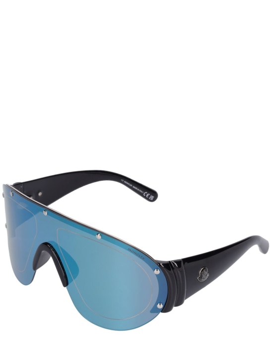 Moncler: Rapide shield sunglasses - Shiny Black - men_1 | Luisa Via Roma