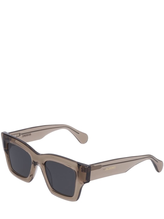 Jacquemus: Les lunettes Baci sunglasses - Brown/Smoke - women_1 | Luisa Via Roma