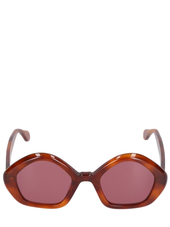 Delarge: Rocky round acetate sunglasses - Havana/Red - women_0 | Luisa Via Roma