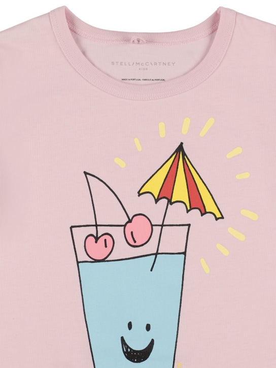 Stella Mccartney Kids: オーガニックコットンTシャツ - ピンク - kids-girls_1 | Luisa Via Roma