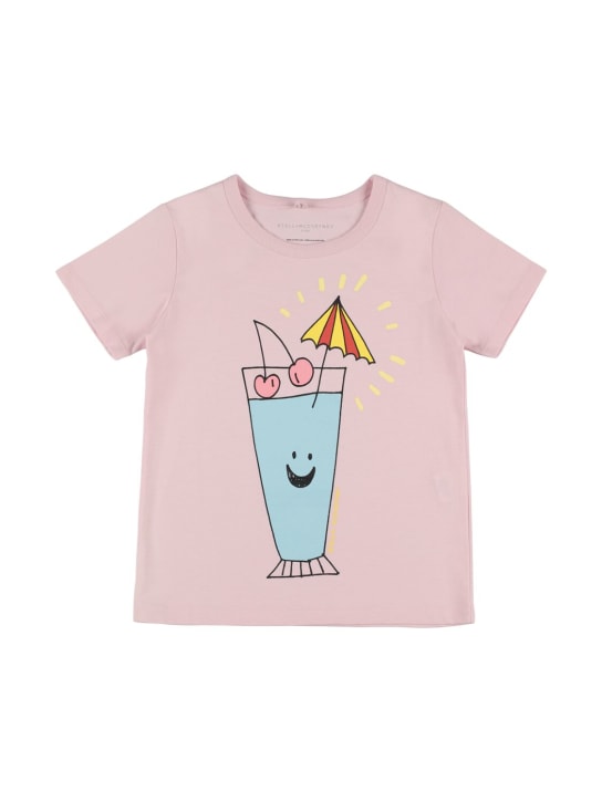 Stella Mccartney Kids: T-shirt en coton biologique imprimé - Rose - kids-girls_0 | Luisa Via Roma