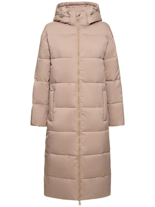 Girlfriend Collective: Long nylon puffer jacket - Beige - women_0 | Luisa Via Roma