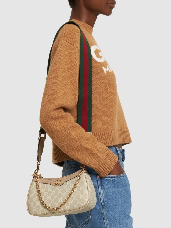 Gucci: Sac porté épaule petit format en toile GG Ophidia - Beige - women_1 | Luisa Via Roma