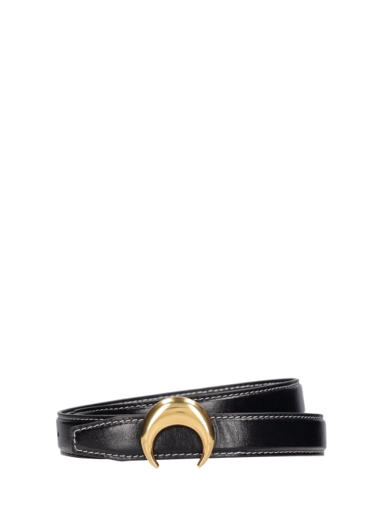Marine Serre: 2.5cm Moon leather buckle belt - men_0 | Luisa Via Roma