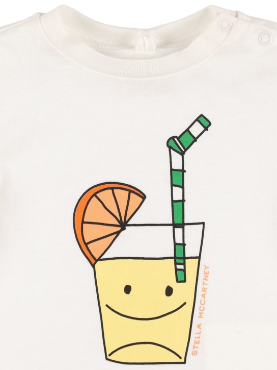 Stella Mccartney Kids: Bedrucktes T-Shirt mit Logotasche - Weiß - kids-boys_1 | Luisa Via Roma