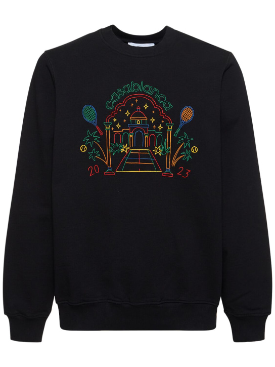 Casablanca: Crayon Temple cotton sweatshirt - Black - men_0 | Luisa Via Roma