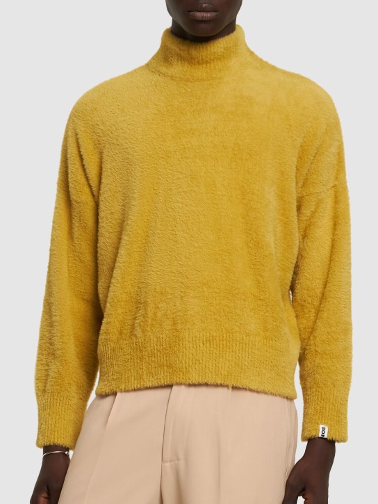 Crop oversize knit turtleneck sweater - Bonsai - Men  | Luisaviaroma