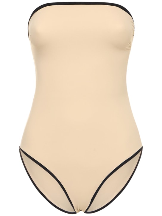 Toteme: Strapless one piece swimsuit - Bej - women_0 | Luisa Via Roma