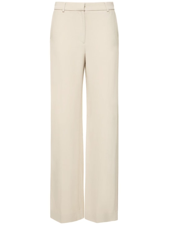 Toteme: Relaxed straight viscose blend pants - White - women_0 | Luisa Via Roma