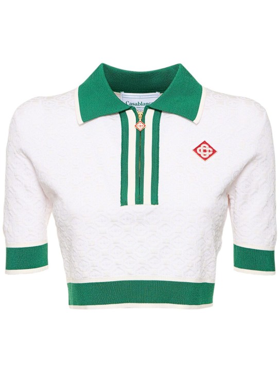 Casablanca: Cropped knit polo - women_0 | Luisa Via Roma