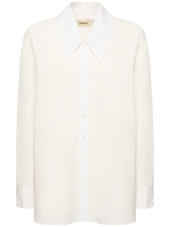 Khaite: Camisa de algodón - Blanco - women_0 | Luisa Via Roma