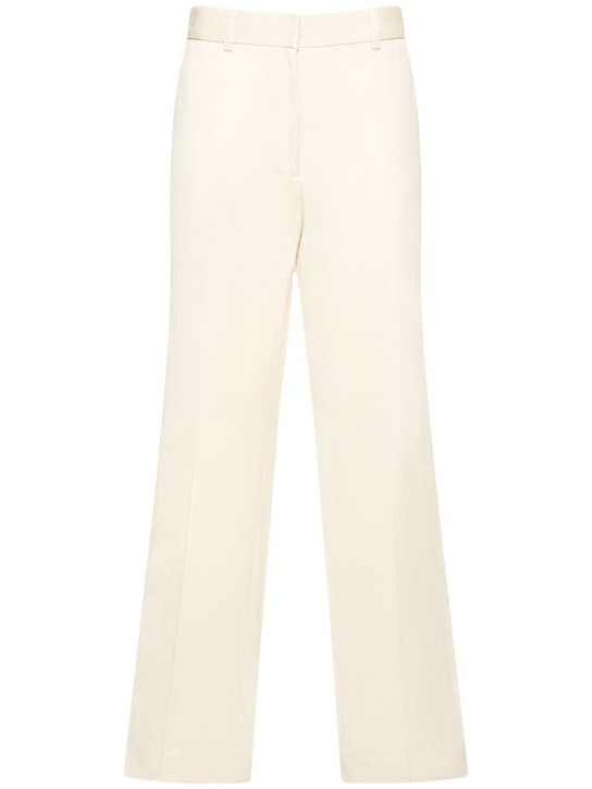Toteme: Straight satin cotton pants - White - women_0 | Luisa Via Roma