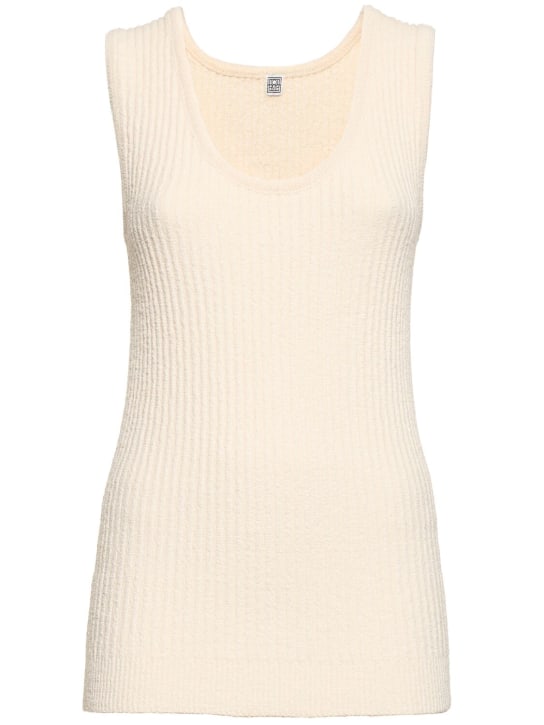 Toteme: Bouclé knit tank top - White - women_0 | Luisa Via Roma