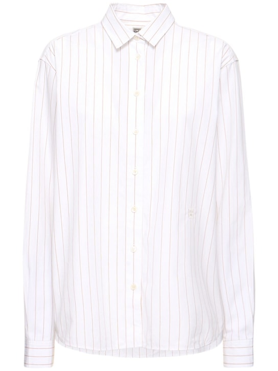 Toteme: Camisa de algodón - White/Ochre - women_0 | Luisa Via Roma