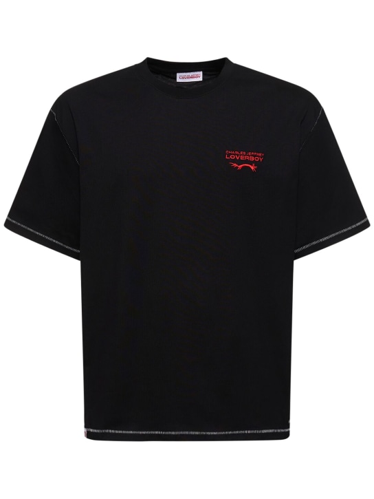 Charles Jeffrey LOVERBOY: LVR Exclusive organic cotton t-shirt - Black - men_0 | Luisa Via Roma