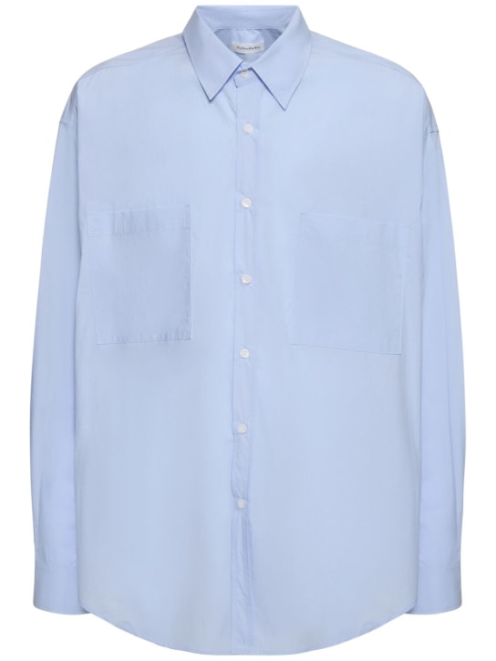 The Frankie Shop: Gus oversize cotton shirt - Gece Mavisi - men_0 | Luisa Via Roma
