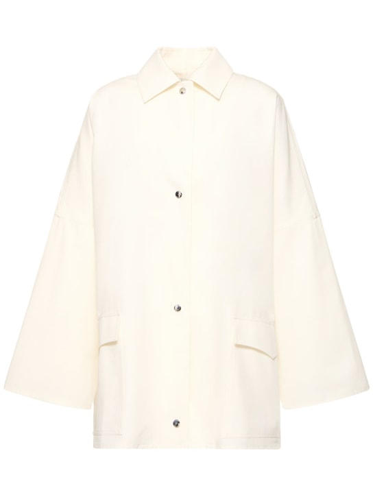 Toteme: 结构化棉质斜纹夹克 - 白色 - women_0 | Luisa Via Roma