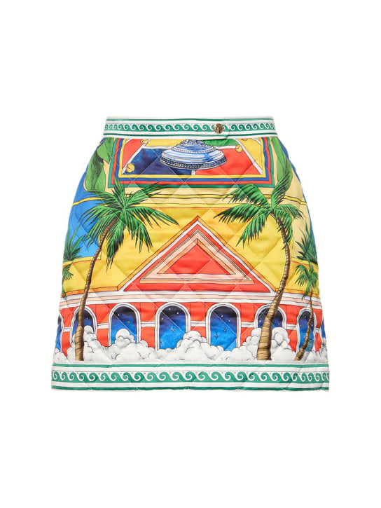 Casablanca: Printed satin quilted mini skirt - Multicolor - women_0 | Luisa Via Roma