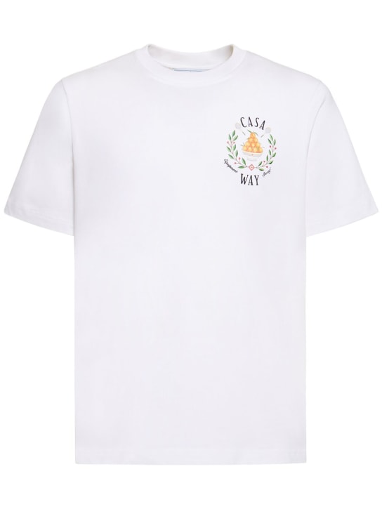Casablanca: T-Shirt aus Bio-Baumwolle „Casa Way“ - Weiß - men_0 | Luisa Via Roma