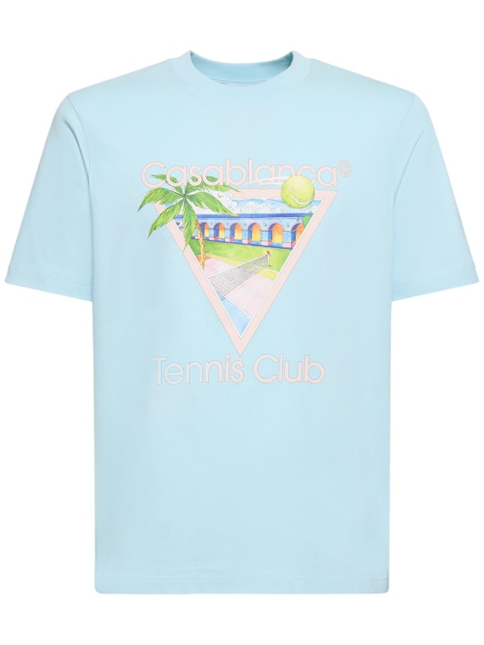 Casablanca: T-shirt en coton biologique Tennis Club - men_0 | Luisa Via Roma